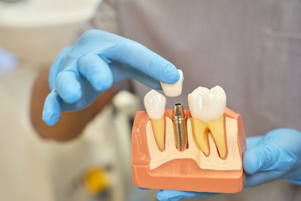 happy young woman in dentist chair